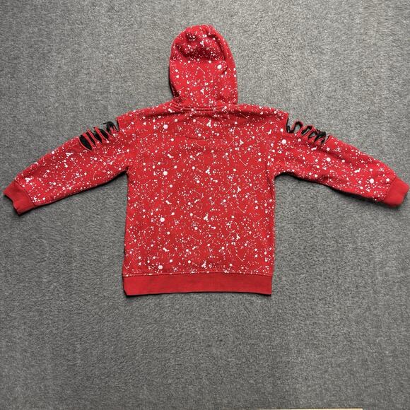 Switch Remarkable Chicago Bulls Hoodie Youth XL 7 Red Splatter Paint Long Sleeve - Picture 4 of 9